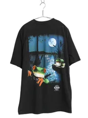 【お得なクーポン配布中!】 90s USA製 ★ バドワイザー カエル イラスト プリント Tシャツ メンズ L / 古着 オールド グラフィック ビール 企業物 当時物 アニマル 黒