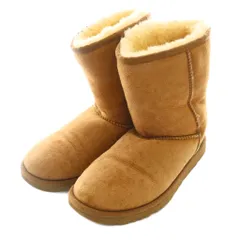 アグ オーストラリア UGG australia リボン刺繍ムートンブーツ ショート US6 23cm 茶 ブラウン /SS ■OS ■SH