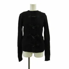 セオリー Theory ダッフル風ニットカーディガン ウール 2 黒 ブラック 長袖 クルーネック トグルボタン /SH ■ECC003