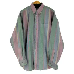 ユーズドフルギ USED古着 {LOAFERS BY REED ST JAMES}} USA製 マルチストライプ L/S BDシャツ メンズ import：XL 