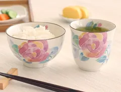 《お買い得》花ことば飯碗湯呑セット（バラ）２種組　●4120108H ◾️新品.未使用◾️のサムネイル