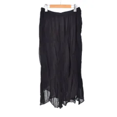 ザラ ZARA ギャザーロングスカート フレア S 黒 ブラック ■FY