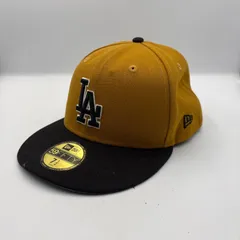 ■ニューエラ 59FIFTY ロサンゼルス・ドジャース キャップ マスタード ブラック 7 1/2 59.6cm MLB