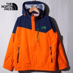 ノースフェイス THE NORTH FACE ナイロンジャケット M オレンジ ネイビー グリーン ロゴ刺繍 マウンテンパーカー テック ストリート 古着 E721