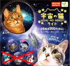 宇宙の猫ライト × 2種セット 2. ん！？  3. おー！？ ガチャ ガチャガチャ カプセルトイ