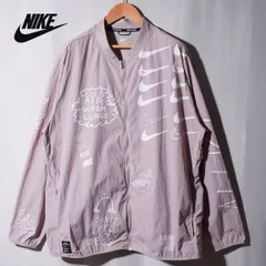 ナイキ NIKE ナイロンジャケット XXL グレー プリント ストリート オーバーサイズ ビッグシルエット スポーツミックス 古着 E820
