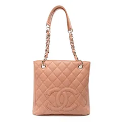 CHANEL シャネル ショルダーバッグ 12番台 2008-2009 キャビアスキン プチ・ショッピング・トート サーモンピンク【中古】
