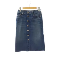 マザー mother フロントボタン デニムスカート ひざ丈 台形 24 ブルー 青 /HK ■OS