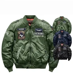 メンズ MA-1 フライトジャケット 刺繍 ミリタリージャケット 防風 春 秋 アウター 多ポケット アメリカンスタイル 男コーデ