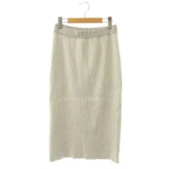 イエナ IENA ドライコットンリブスカート S ベージュ グレー リブ編み タイトシルエット ロング丈 /OK ■OS