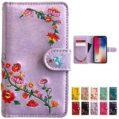 Galaxy A25 5G SC-53F SCG33 用 ケース カバー 手帳型 ギャラクシー GalaxyA255G SC53F スマホケース 手帳型ケース 花刺繍 ラベンダーパープル purplema 9972b04c