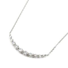 K18WG】ダイヤモンドスマイルラインネックレス 0.70ct ダイヤ13粒 