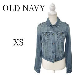 OLD NAVY オールドネイビー デニムジャケット Gジャン ジージャン XS TP 紺 ネイビー レディース 婦人 ウィメンズ カジュアル ライトアウター ヴィンテージ風 ウォッシュ加工 定番 羽織り 古着 美品