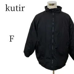 kutir クティール 中綿 ナイロン スタンドカラー ジャケット ブルゾン アウター 黒 ブラック F フリーサイズ 無地 シンプル ゆるだぼ オーバーサイズ ビッグシルエット カジュアル ストリート メンズライク 古着 ユニセックス 暖かい