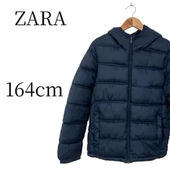 ZARA BOYS ザラ 中綿 ネイビー 164cm キッズ 160 男の子 紺 フード付き ブルゾン ジャンパー 上着 子供服 アウター レディース S M 相当 シンプル