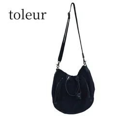 toleur トーラ 2way ショルダーバッグ ハンドバッグ ナイロン 牛革 カウレザー 黒 大容量 肩掛け 斜め掛け A4 通勤 通学 Aランク 美品 マザーズバッグ カジュアル 多機能 ポケット充実 ブランド レディース 鞄 バッグ