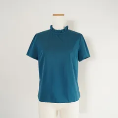 未使用 PS by Paul Smith ピーエスバイポールスミス ウーマン フリルネック カットソー トップス プルオーバー 半袖 ブルーのサムネイル