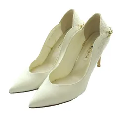 ダイアナ DIANA ヒールパンプス ツイード 24.5cm 白 ホワイト /SS ■OS