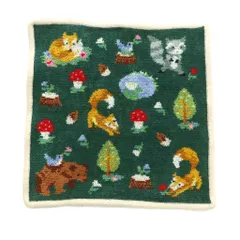 フェイラー FEILER インザフォレスト タオルハンカチ 総柄 緑 マルチカラー /MI ■OS