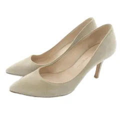 銀座かねまつ GINZA Kanematsu スエード ポインテッドトゥ パンプス ピンヒール 22cm グレージュ