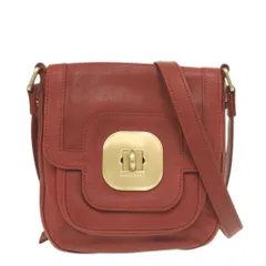 美品 ロンシャン レザー レッド ショルダーバッグ 赤 0037 Longchamp