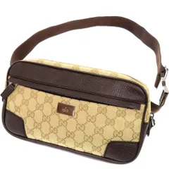美品  グッチ GGキャンバス ベージュ ブラウン 336672  ボディバッグ 0021 GUCCI メンズのサムネイル