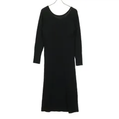 未使用 ROPE PICNIC ロペピクニック ラメ 長袖 ニット ロングワンピース 38 ブラック レディース 古着