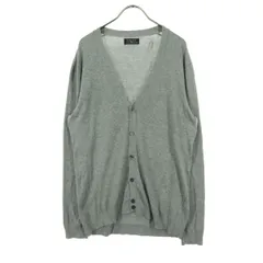 ZARA MAN BASIC ザラマンベーシック 長袖 薄手 Vネック ニットカーディガン M グレー メンズ 古着
