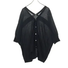 ZUCCa ズッカ 5分袖 Vネック カーディガン M ネイビー系 メンズ 古着