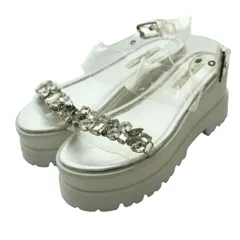 スナイデル SNIDEL バックストラップクリアサンダル ビジュー 厚底 M 白 ホワイト シルバーカラー /SS ■OS