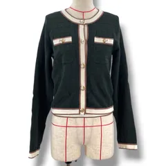 Her lip to ハーリップトゥ ensemble knit cardigan アンサンブル ニットカーディガン ノースリーブニット 金ボタン 1253208025 緑 グリーン Mサイズ レディース 春 ゴーゴー古着マルイ北千住店 5 No.2059