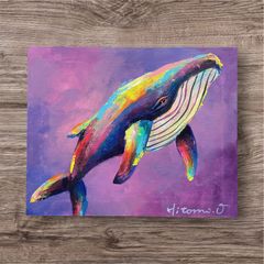カラフルなウミガメの原画 キャンバス 絵画 現代アート ハワイ 動物画
