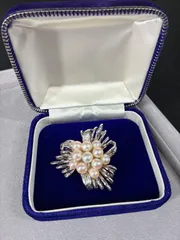 z224ヴィンテージ　パール　真珠　ブローチ　　ヴィンテージショップ　卸　アクセサリー