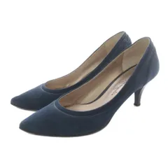 銀座かねまつ GINZA Kanematsu スエード パンプス ハイヒール ポインテッドトゥ 23cm 紺