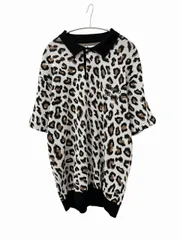 ワコマリア WACKO MARIA LEOPARD KNIT S/S POLO 刺繍 レオパード ニット ポロシャツ L マルチカラー ブランド古着ベクトル 中古260411