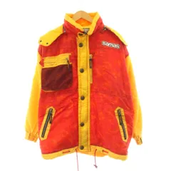 サマス Samas 中綿ジャケット ブルゾン フード ジップアップ 総柄 スキーウェア M 赤 レッド 黄 イエロー /KU ■ECB003