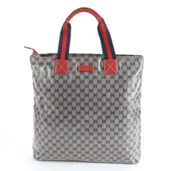 美品 グッチ GGクリスタル 131233 レザー トート バッグ ショルダー ビジネス 通勤 A4 メンズ レディース REM DQ14-5【中古】