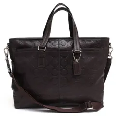 コーチ／COACH バッグ ブリーフケース ビジネスバッグ 鞄 ビジネス メンズ 男性 男性用 レザー 革 本革 ダークブラウン 茶 ブラウン  70253 Op Art Leather Business Tote オプ アート レザー ミディアム ビジネス 