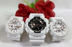 恋人たちのGショック トリプルウオッチ G-SHOCK BABY-G トリプル腕時計 カシオ 3本セット アナデジ GA-110RG-7AJF BA-110RG-7AJF  ラッピング無料 手書きのメッセージカードお付けします 