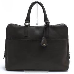 PRADA サフィアーノ 三角ロゴ レザー ブリーフケース ショルダー 黒