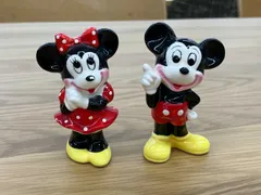 ミッキー　ミニー　ディズニー　置物　陶器　レトロ　2こセット