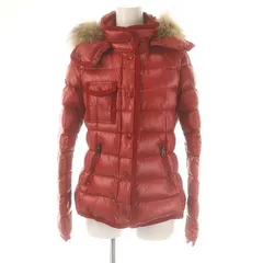モンクレール MONCLER ARMOISE アルモワーズ ファー付き ダウンジャケット フード アウター ショート 1 赤 レッド /MI ■OS
