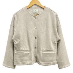 nano universe(ナノユニバース) ブルゾン サイズ38 M レディース美品  - ライトグレー 長袖/フェイクレザー/nano&co/秋/冬