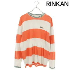 シュプリーム  19AW  printed stripe L/S Top ロゴ刺繍ストライプ長袖カットソー メンズ S