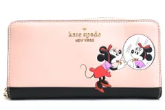 ケイトスペード／Kate Spade 長財布 財布 ウォレット レディース 女性 女性用 レザー 革 本革 ピンク  WLR00284 Disney Minnie Mouse Large Continental ミニーマウス ディズニーコラボ ラウンドジップ 