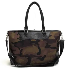 ペッレモルビダ／PELLE MORBIDA バッグ ブリーフケース ビジネスバッグ 鞄 ビジネス メンズ 男性 男性用コットン 綿 キャンバス レザー 革 オリーブ カーキ  ONDA オンダ ビジネストート 2WAY ショルダーバッグ 迷彩・カモフラージュ柄