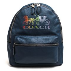 COACH 青 リュック・バックパック - メルカリ