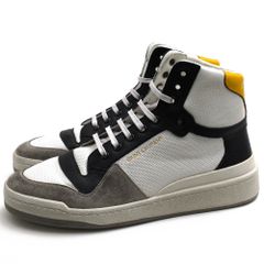 サンローラン／YVES SAINT LAURENT シューズ スニーカー 靴 ハイカット メンズ 男性 男性用 レザー 革 本革 ホワイト 白  610618 SL24 High-Top Perforated Leather Sneakers サンローラン／YVES SAINT LAURENT シューズ スニーカー 靴 ハイカット