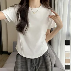 無地 Tシャツ クルーネック レディース