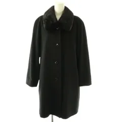 サヤーヌ SAYERNE カシミヤ100% コート アウター ロング ミンクファー 9AR ブラック /DO ■ECC003